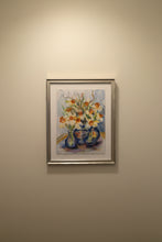 Load image into Gallery viewer, Three Blue Vessels with flowers Painting