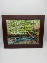 Load image into Gallery viewer, Fishing Boat in Garden Pond Painting