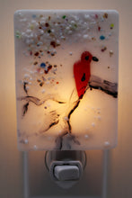 Load image into Gallery viewer, Red Cardinal on White Glass Night Light