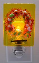 Load image into Gallery viewer, Fall Wreath on Yellow Transparent Glass