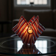 Load image into Gallery viewer, Red, Blue and white Stripped Handkerchief Vase