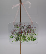 Load image into Gallery viewer, White and Pink Flower in field Suncatcher
