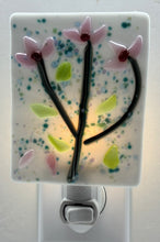 Load image into Gallery viewer, Small Pink Flowers on White Opaque Glass Night Light