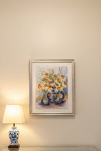 Load image into Gallery viewer, Three Blue Vessels with flowers Painting
