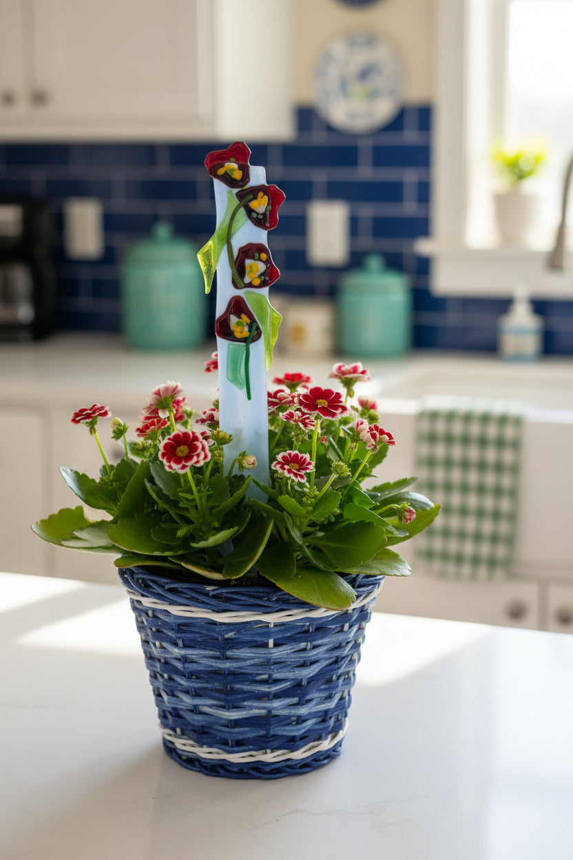 Red flower Plant Stake