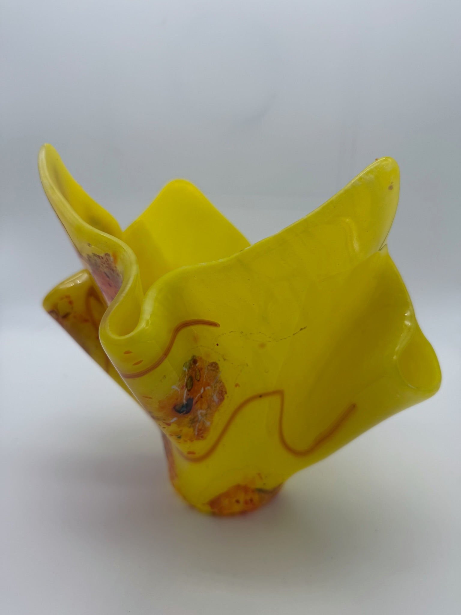 Yellow Vase with small fall abstract design