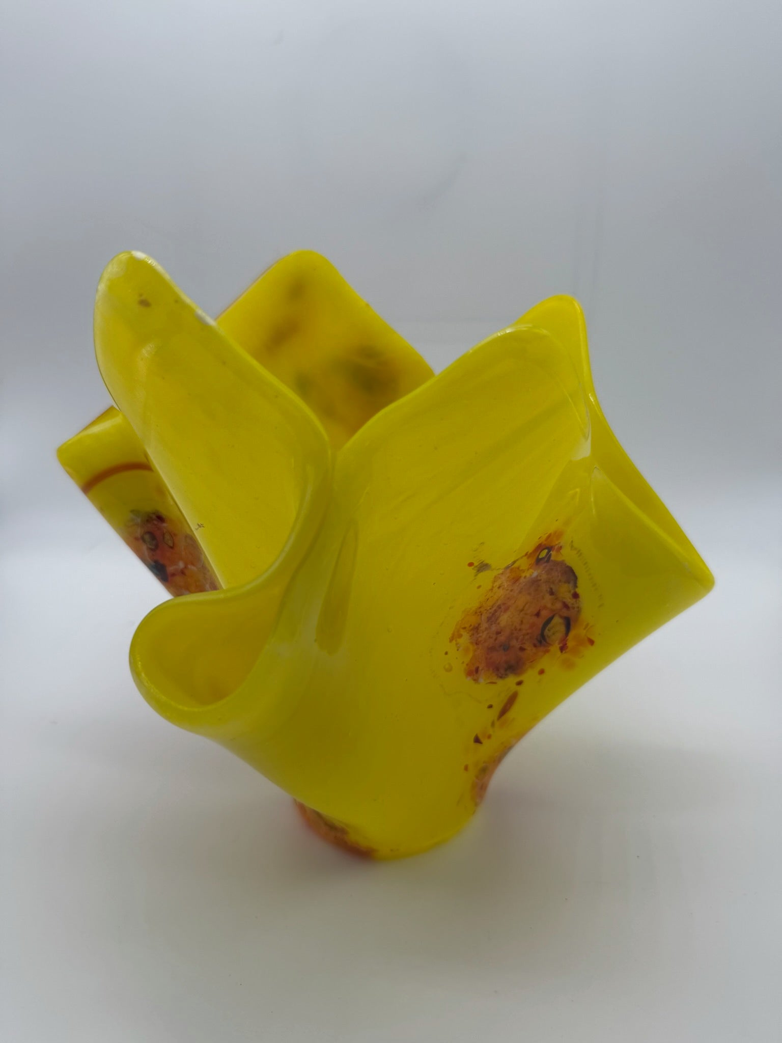 Yellow Vase with small fall abstract design