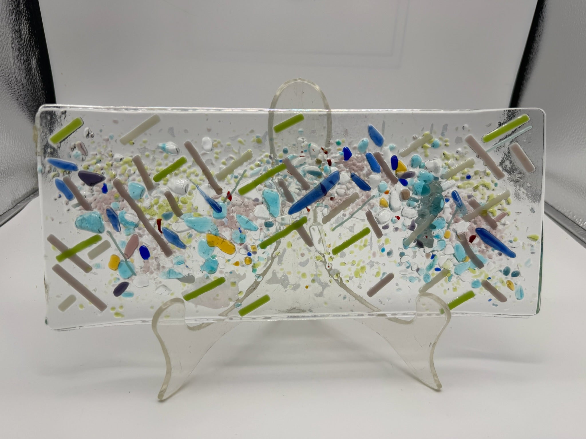 Abstract on Clear Glass Platter