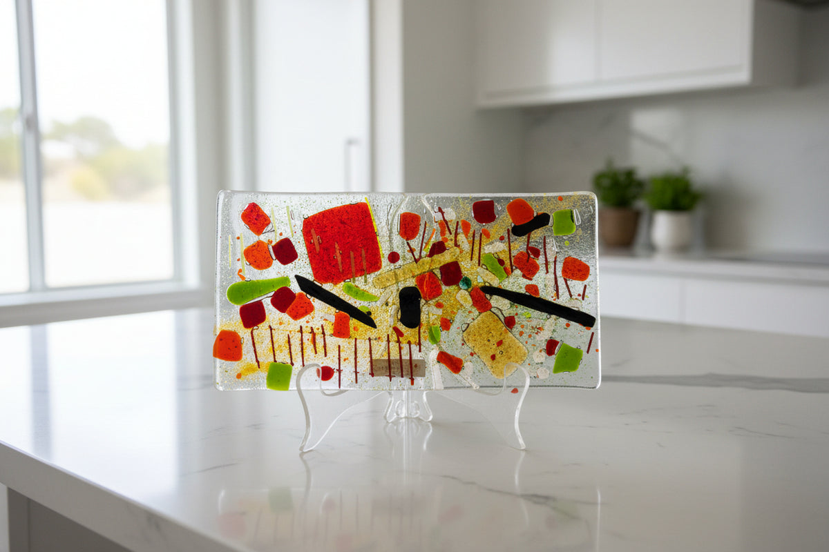 Oblong Abstract serving or decorative Plate