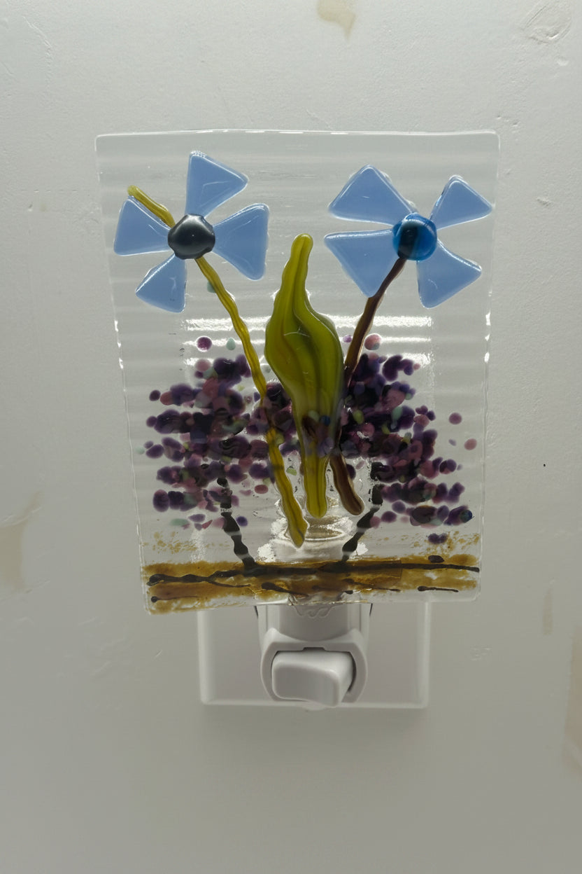 Two Blue Flowers Night Light