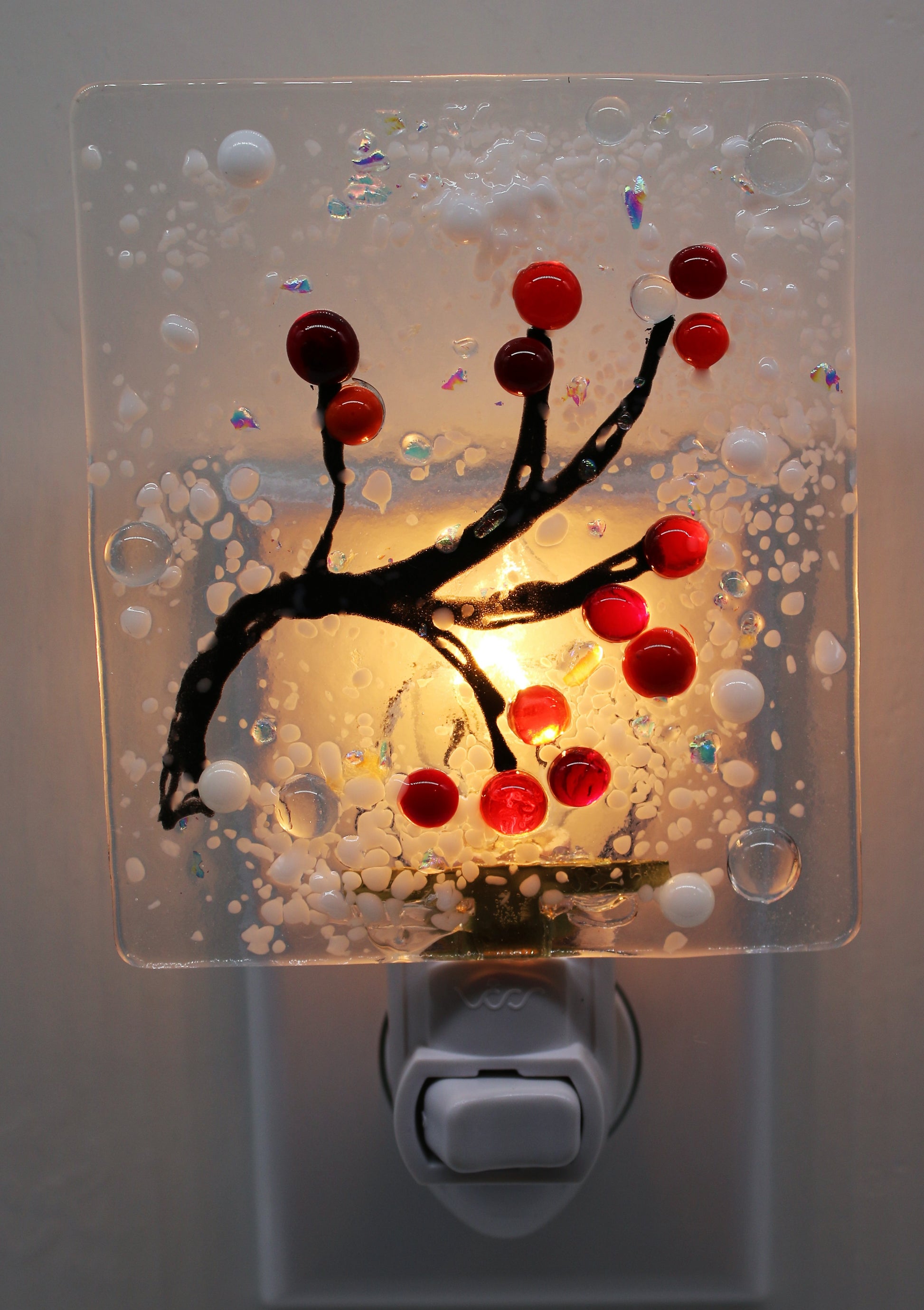 Cranberry Branch covered in Snow Night Light
