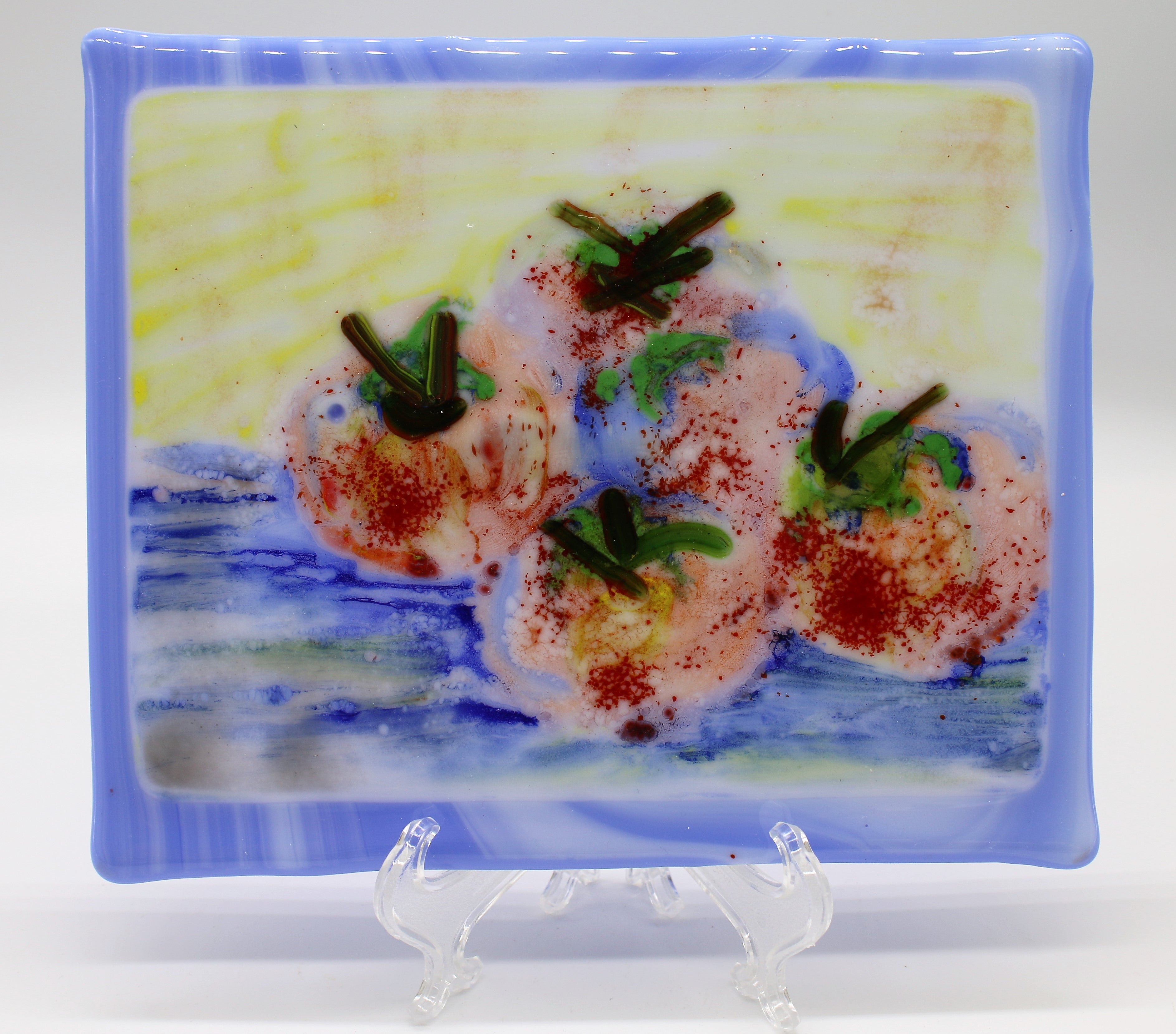 Apples on Blue Plate