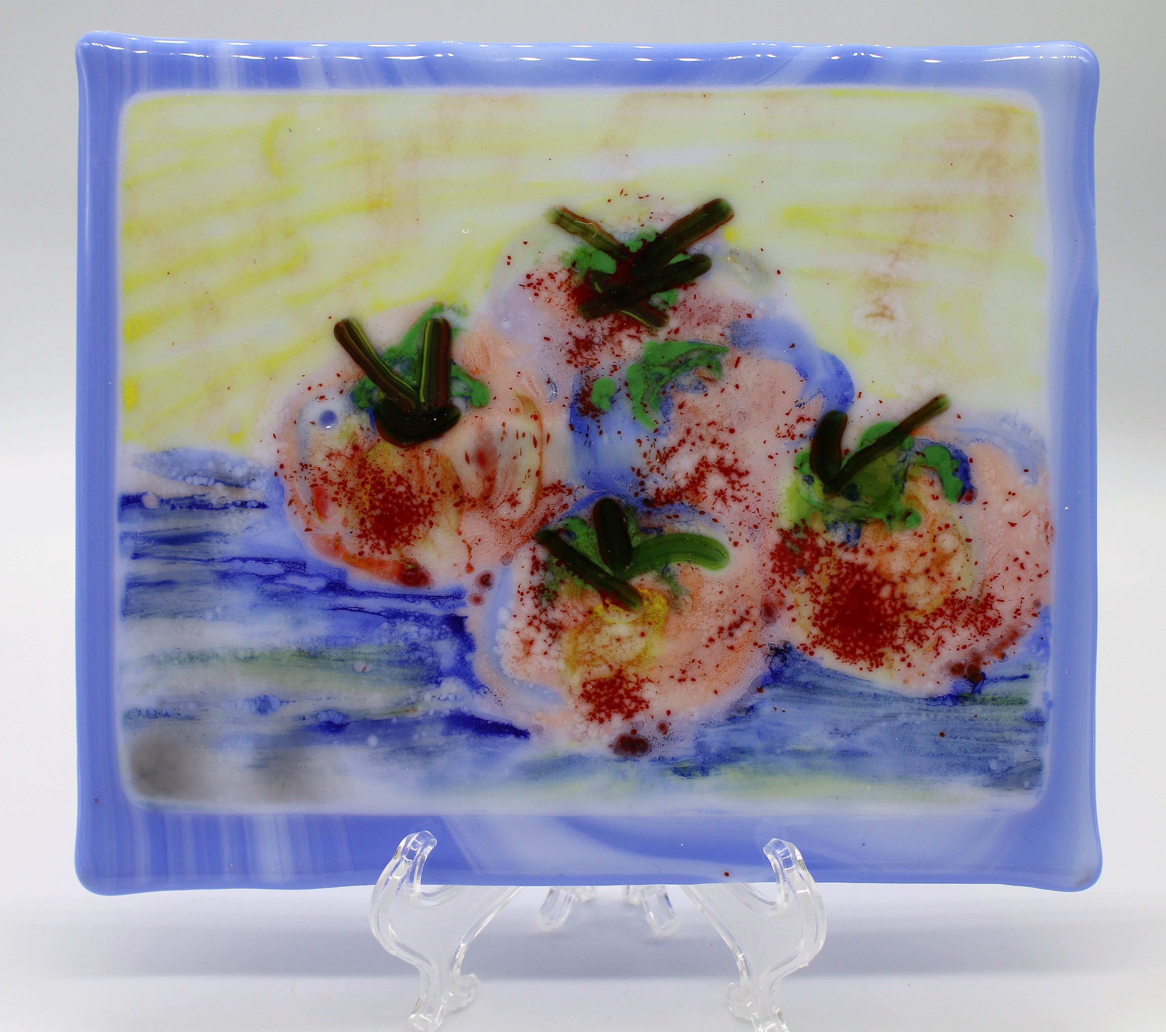 Apples on Blue Plate