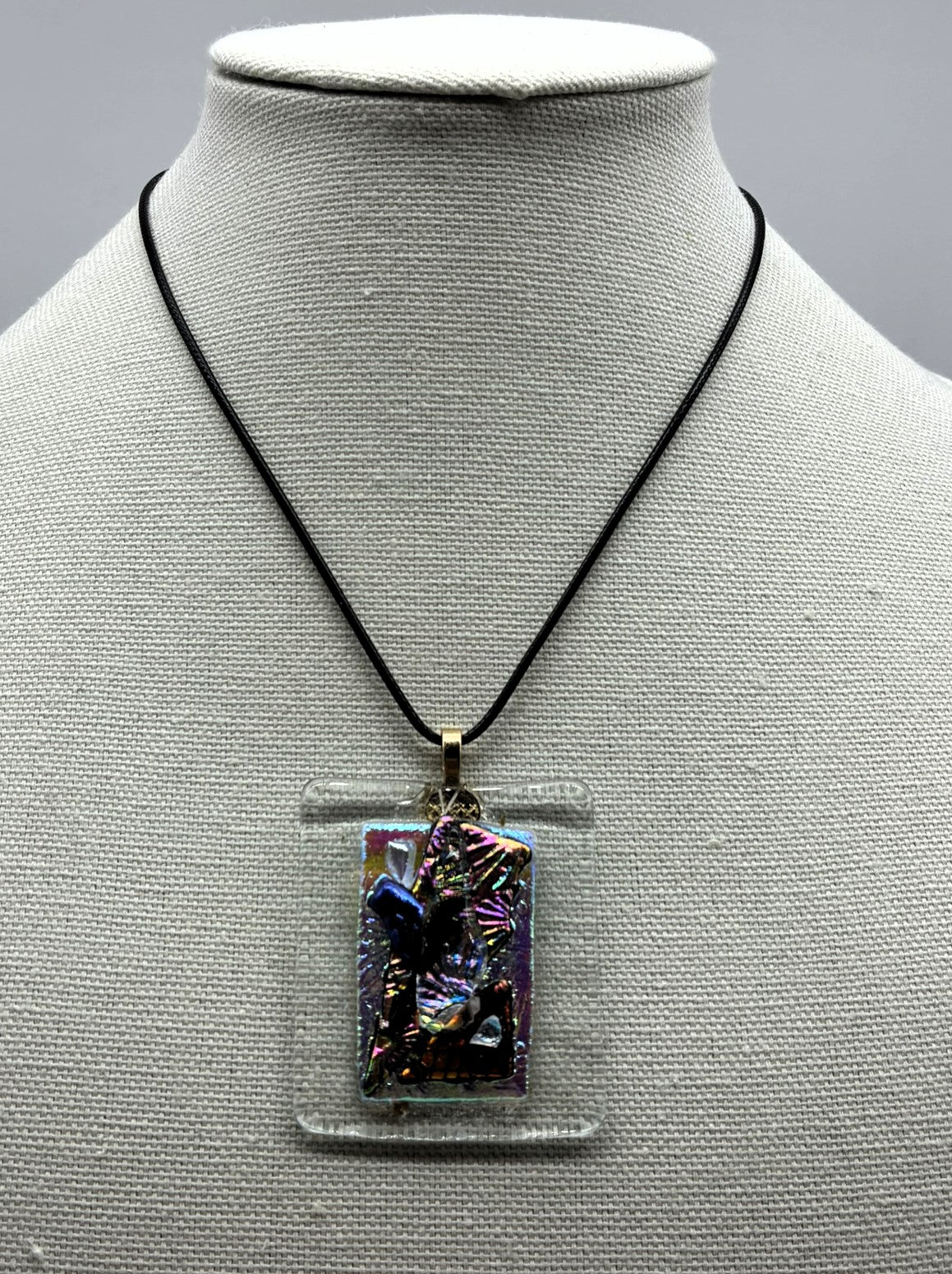 Jewelry -Square Geometric Dichroic Pendant