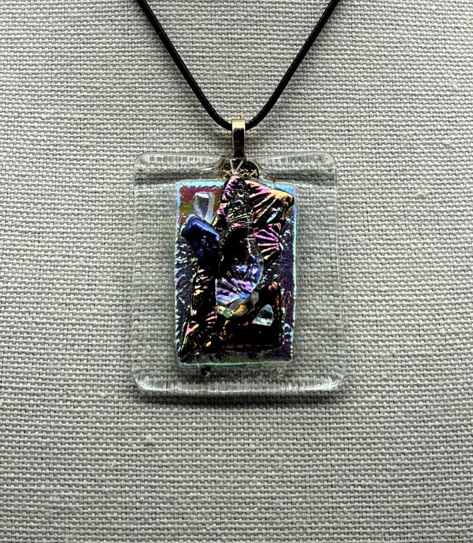 Jewelry -Square Geometric Dichroic Pendant