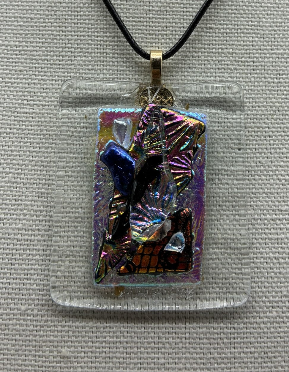 Jewelry -Square Geometric Dichroic Pendant
