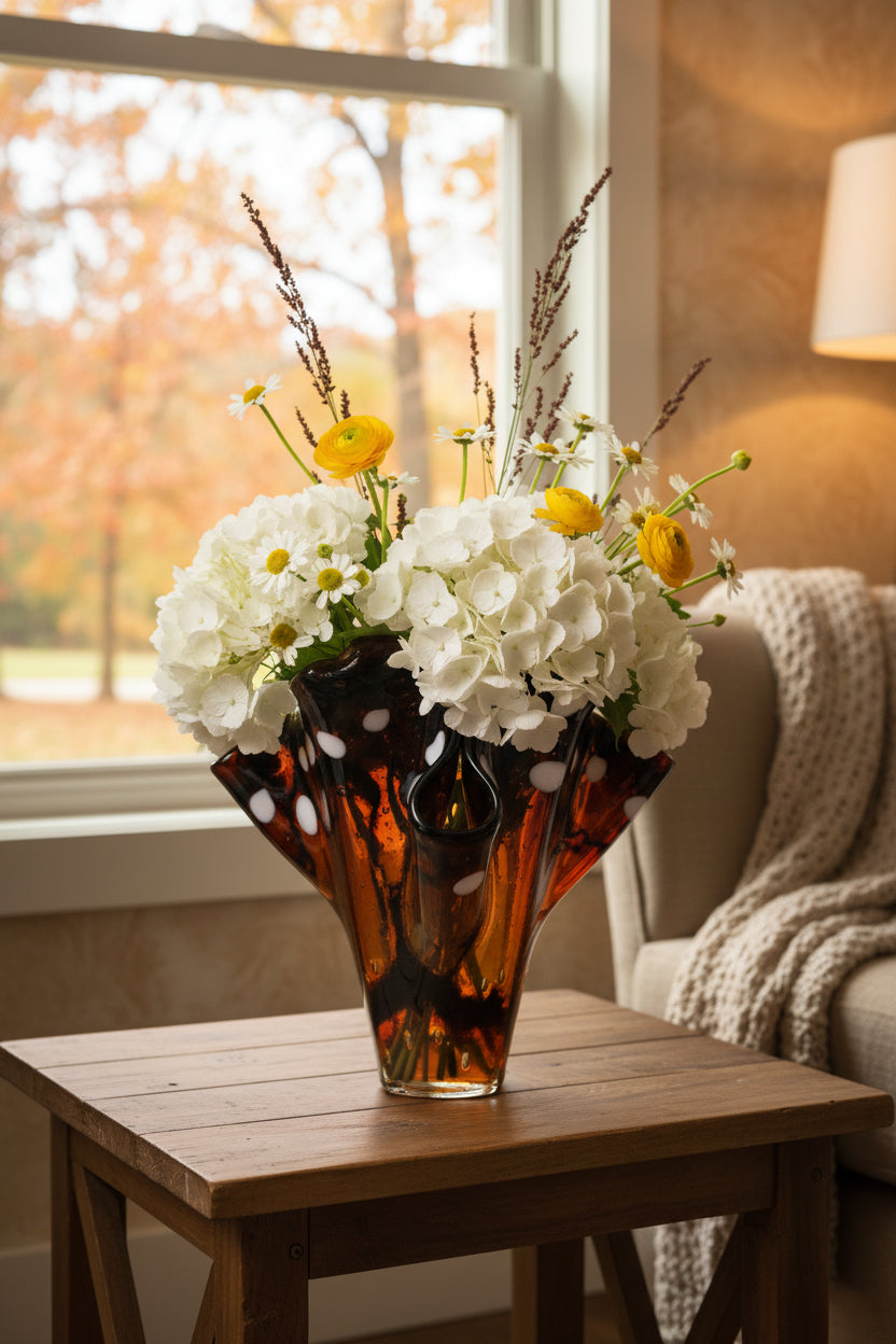 Amber Butterfly Vase