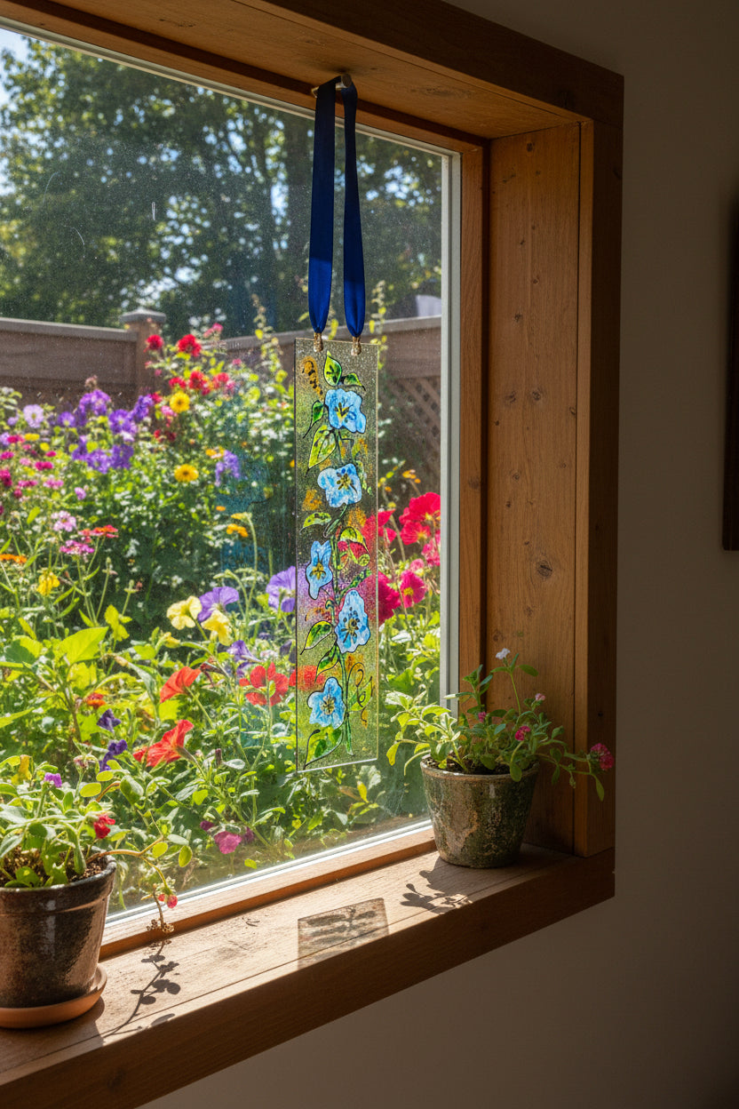 Peonies on Vine Suncatcher