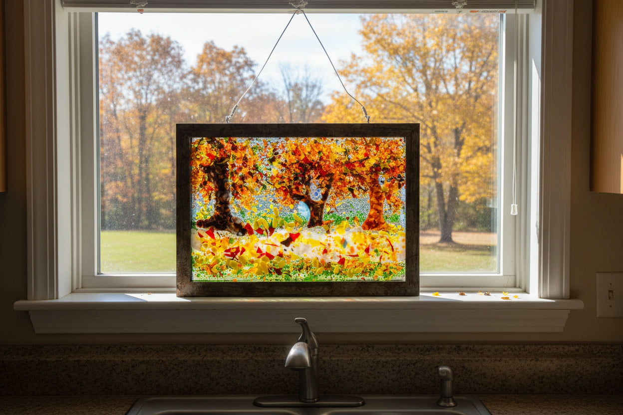 Fall Scene Plate - Part of Season Plates Series.