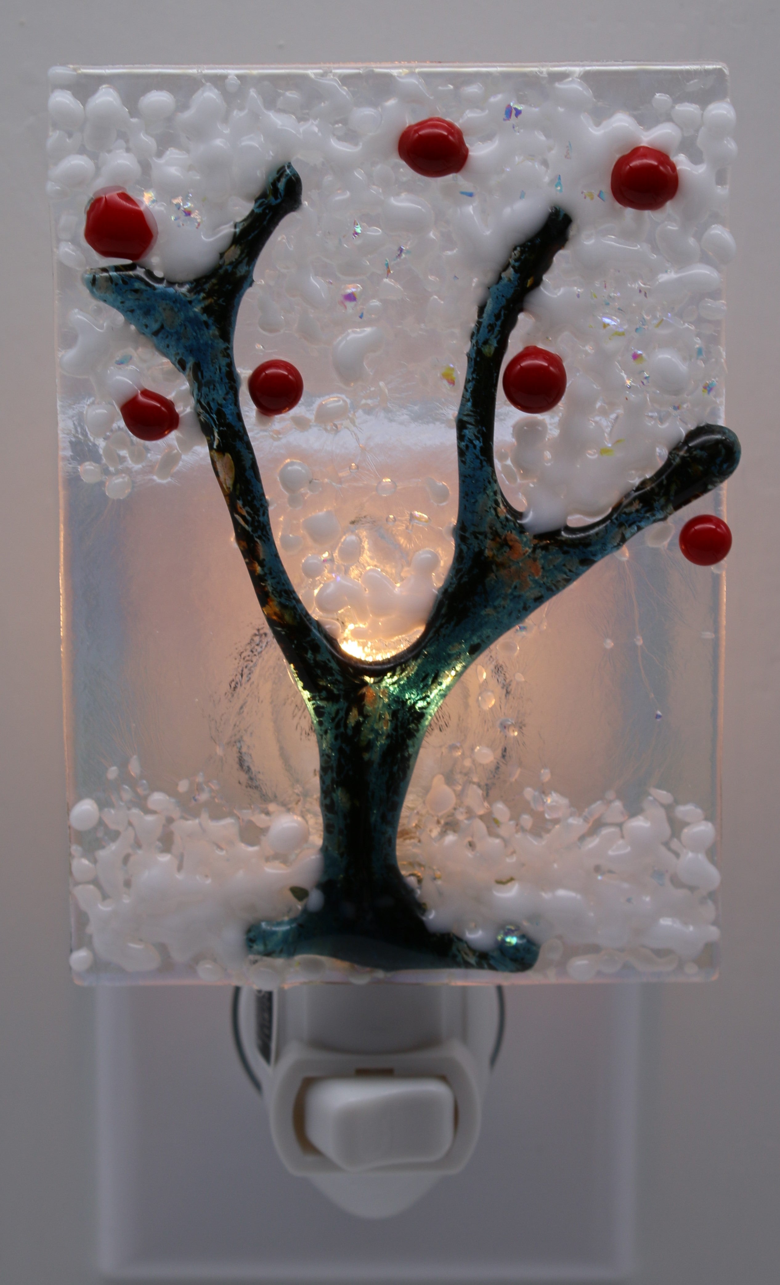 Blue and Brown Winter Tree Night Light
