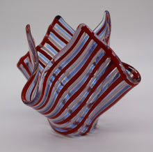 Load image into Gallery viewer, Red, Blue and white Stripped Handkerchief Vase
