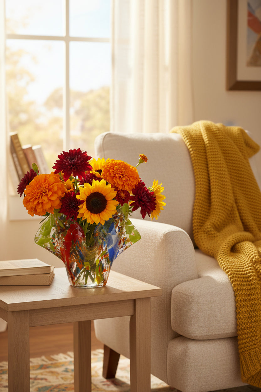 Multi Colored Flower Vase