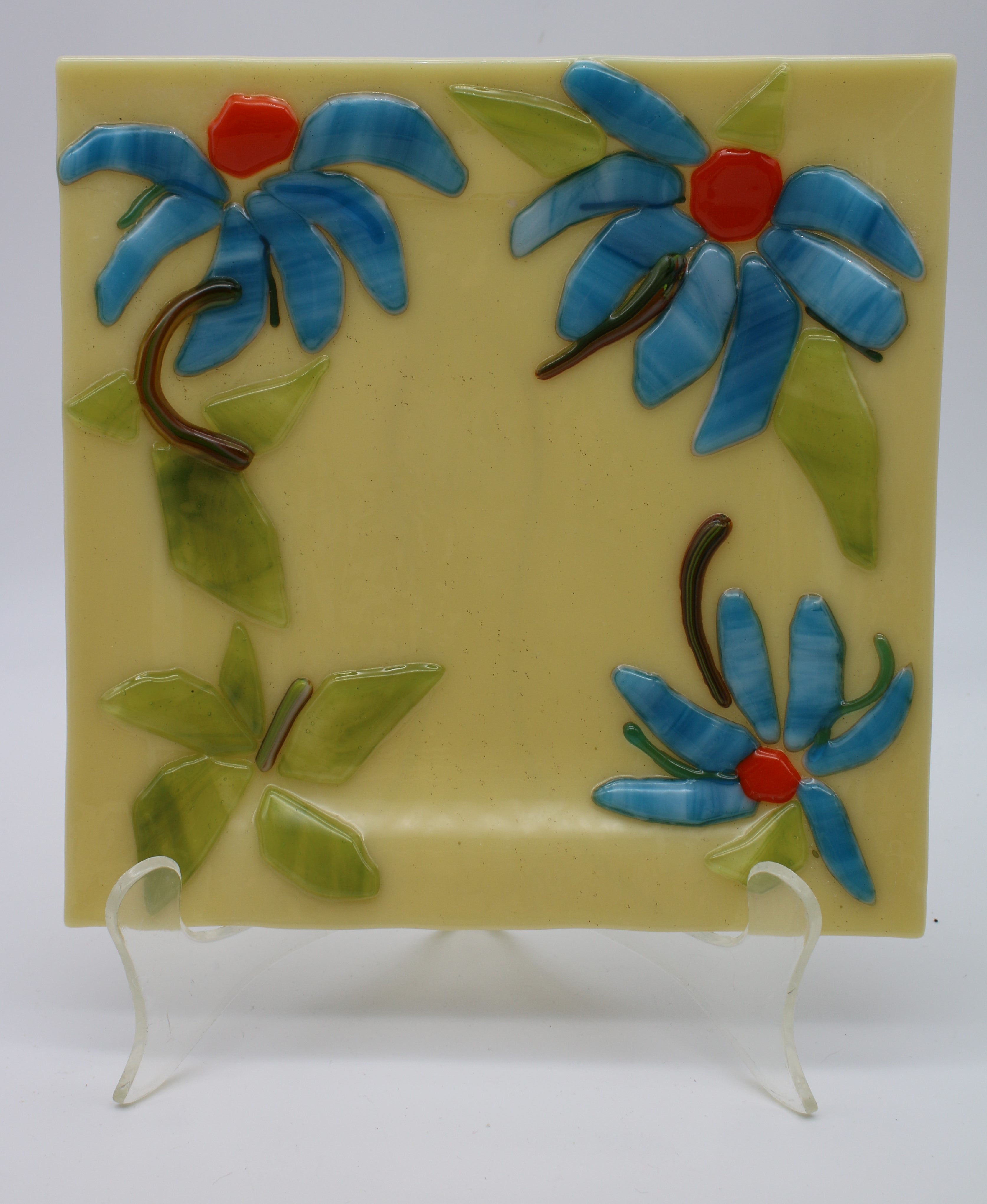 Cream Colored Flower Serving Plate