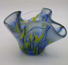 Load image into Gallery viewer, Blue and Yellow Stringer Flower Vase
