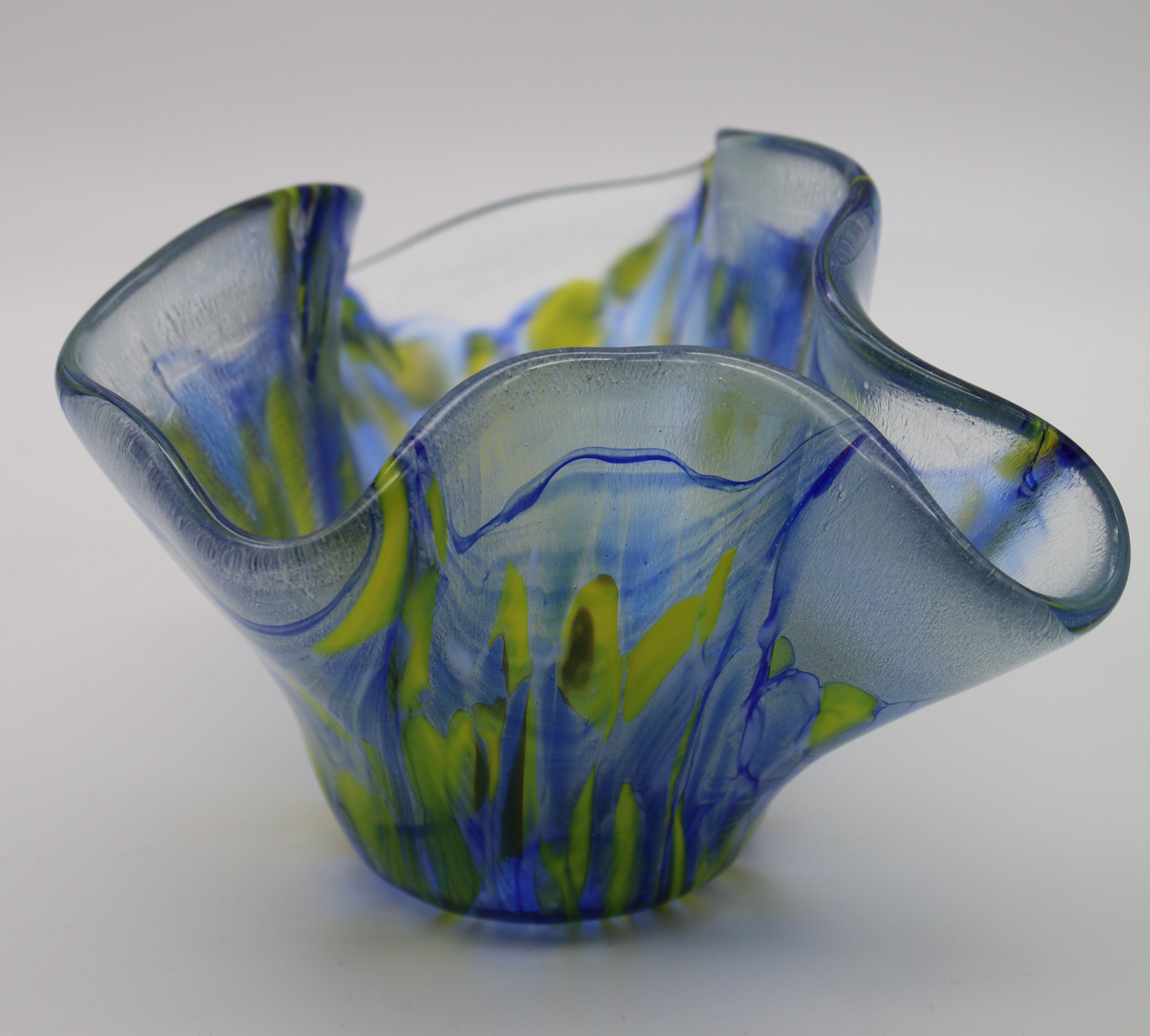 Blue and Yellow Stringer Flower Vase