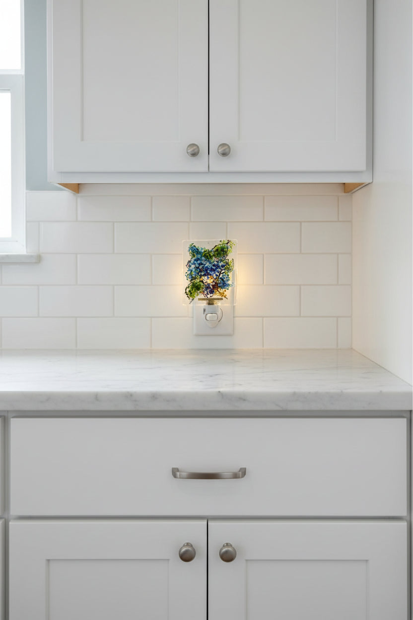 Blue and White Hydrangeas Night Light