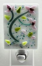 Load image into Gallery viewer, Small Pink Flowers on White Opaque Glass Night Light
