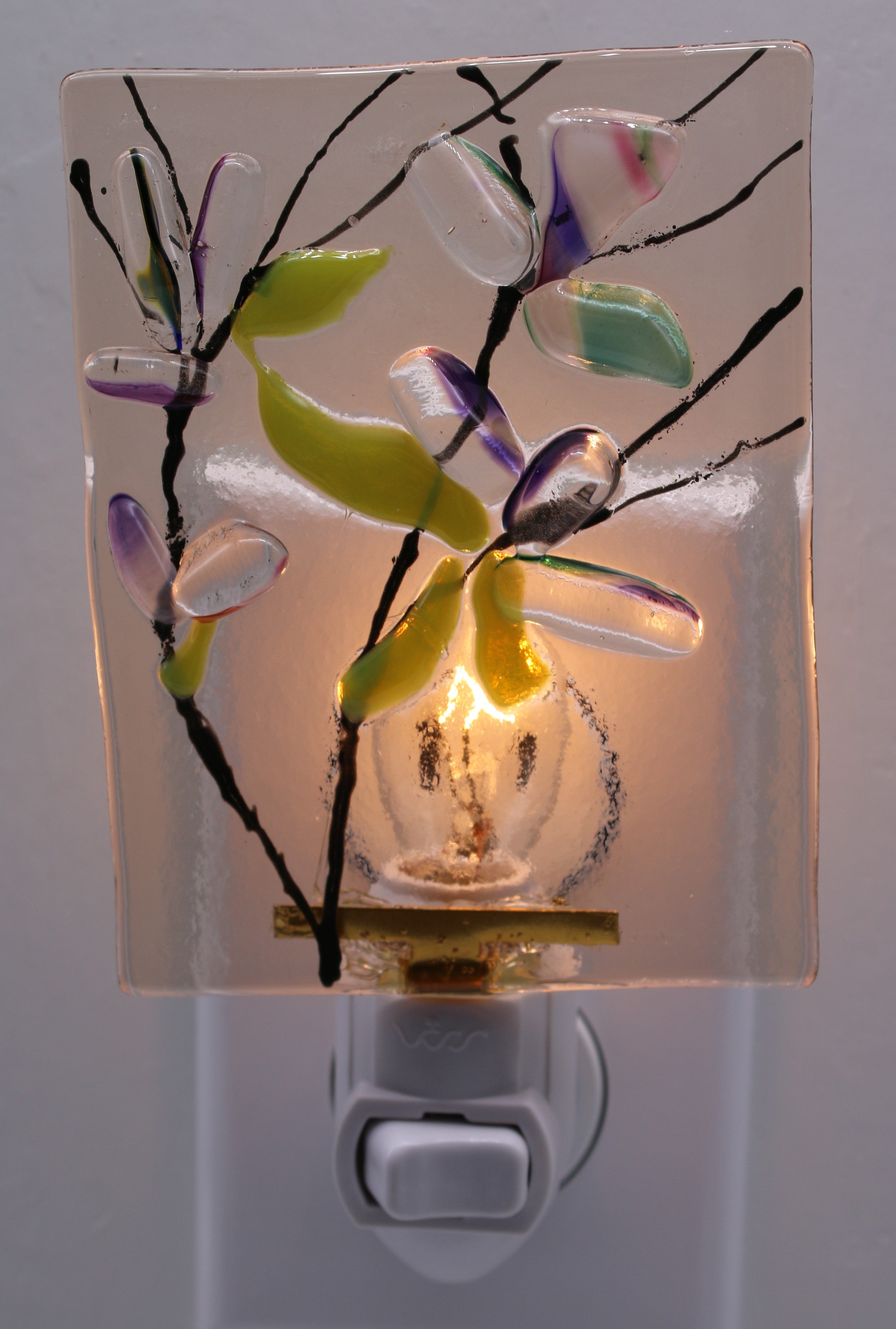 Blown Glass Flower Petals Night Light