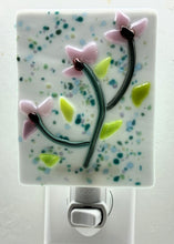 Load image into Gallery viewer, Small Pink Flowers on White Opaque Glass Night Light
