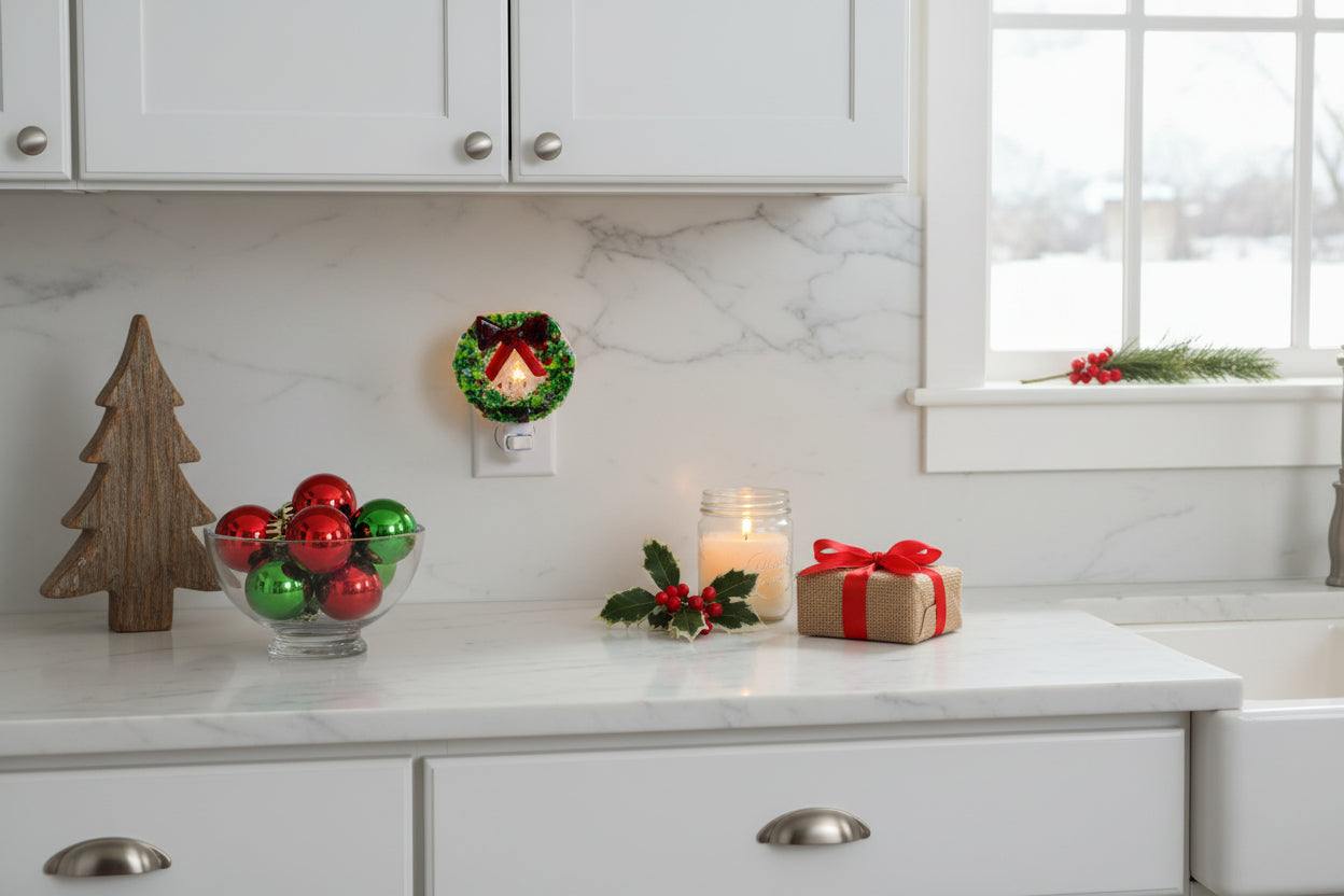 Round Christmas Wreath Light