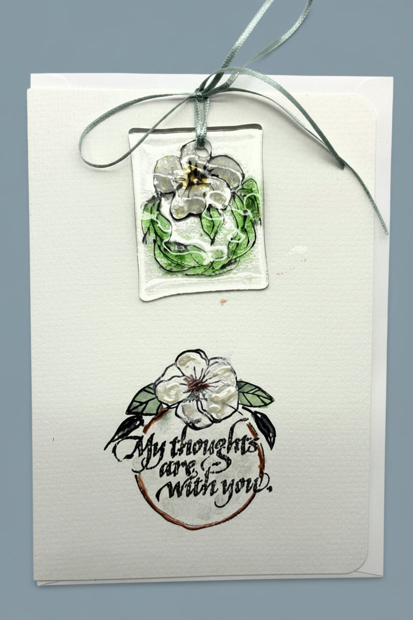 Sympathy watercolor Card with Magnolia