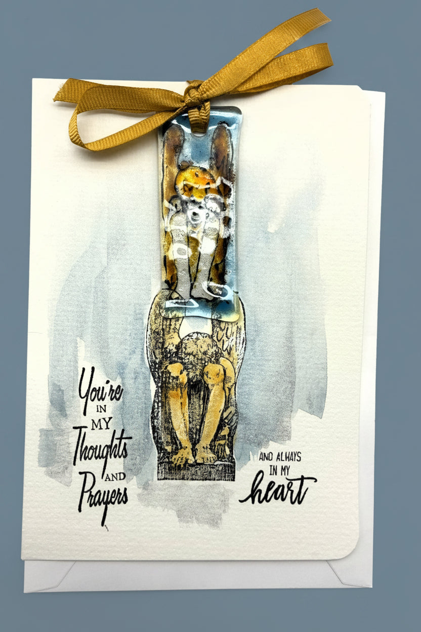 Sympathy watercolor Card with Prayer Angel