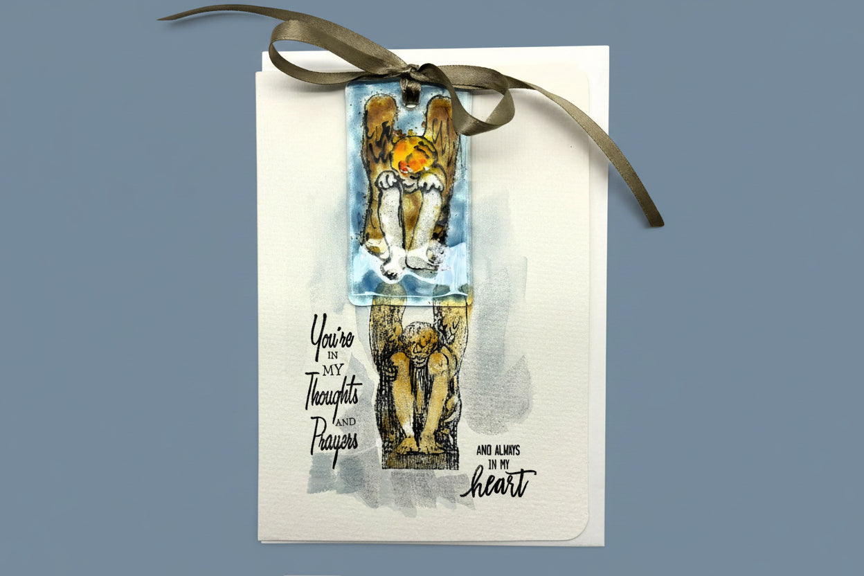 Sympathy watercolor Card with Prayer Angel