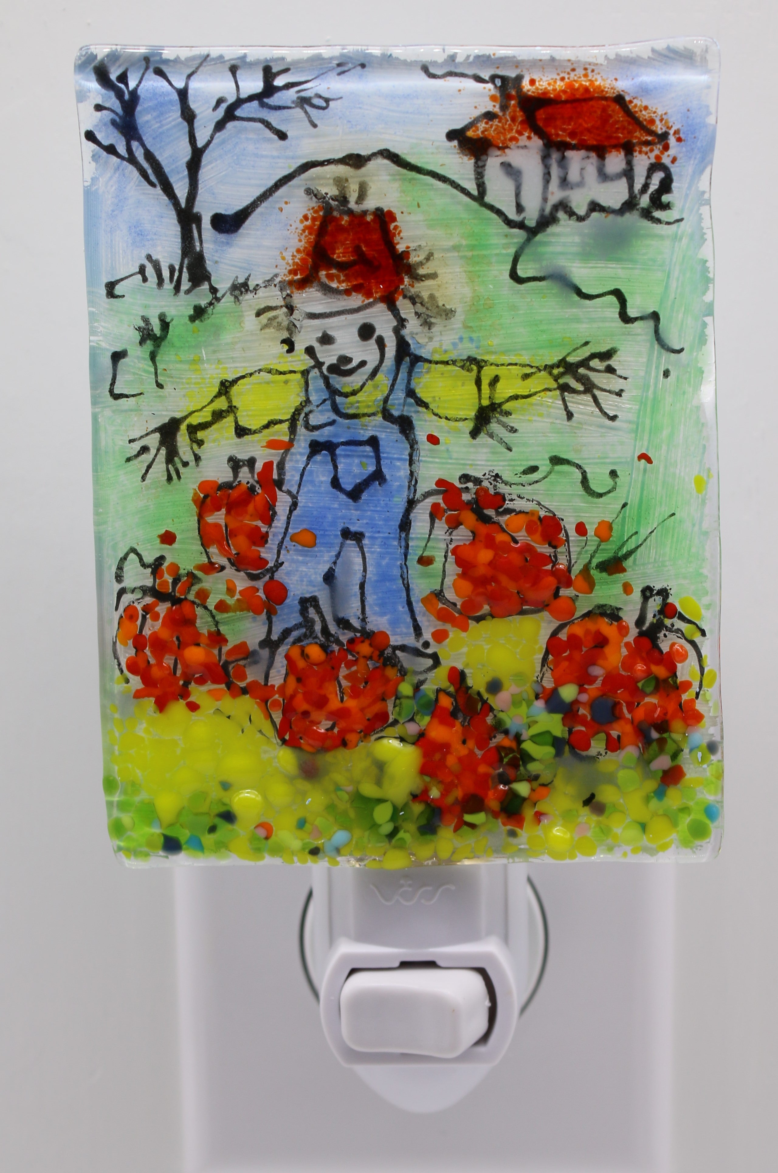 Scarecrow in Pumpkin Field Night Light