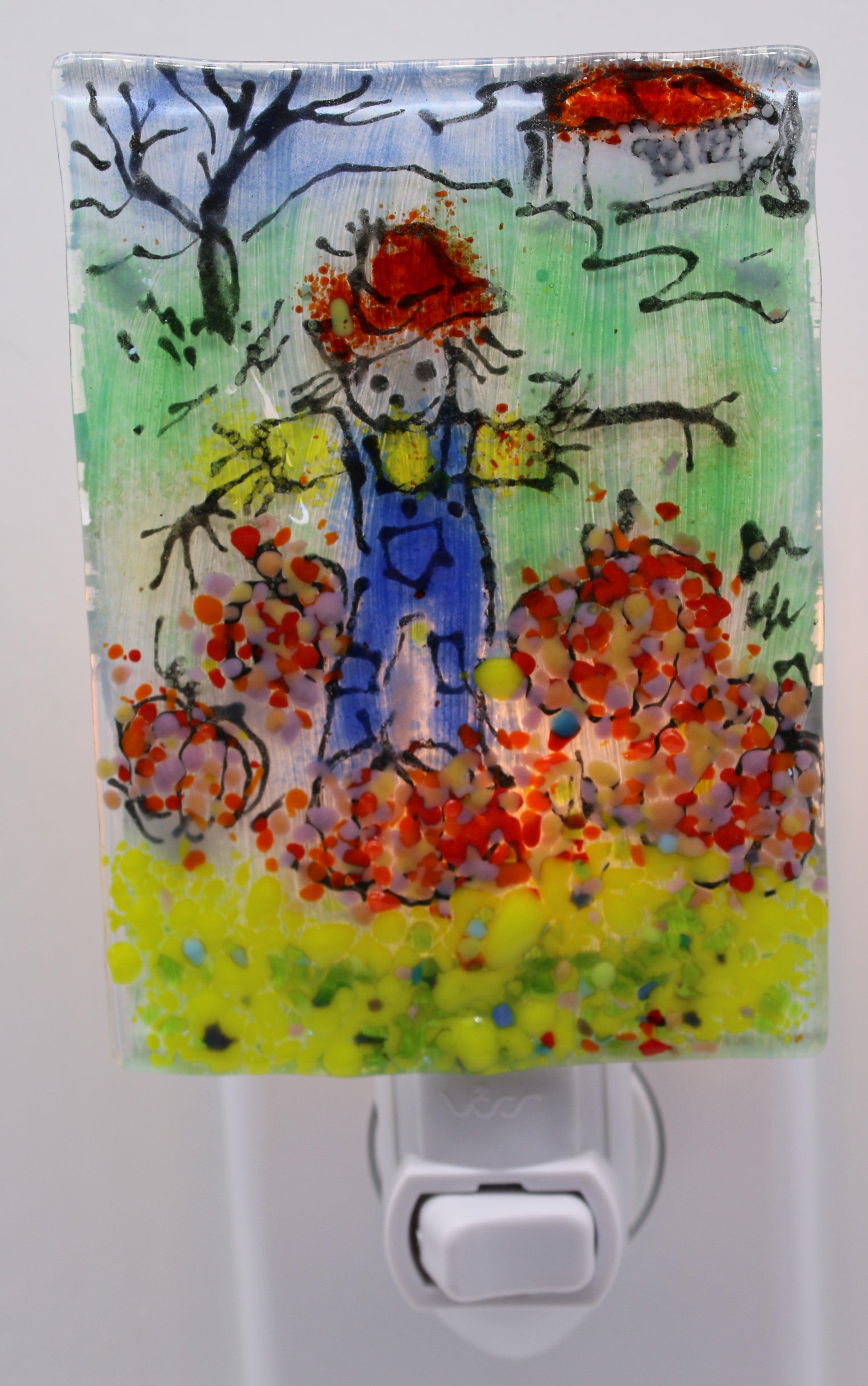 Scarecrow in Pumpkin Field Night Light