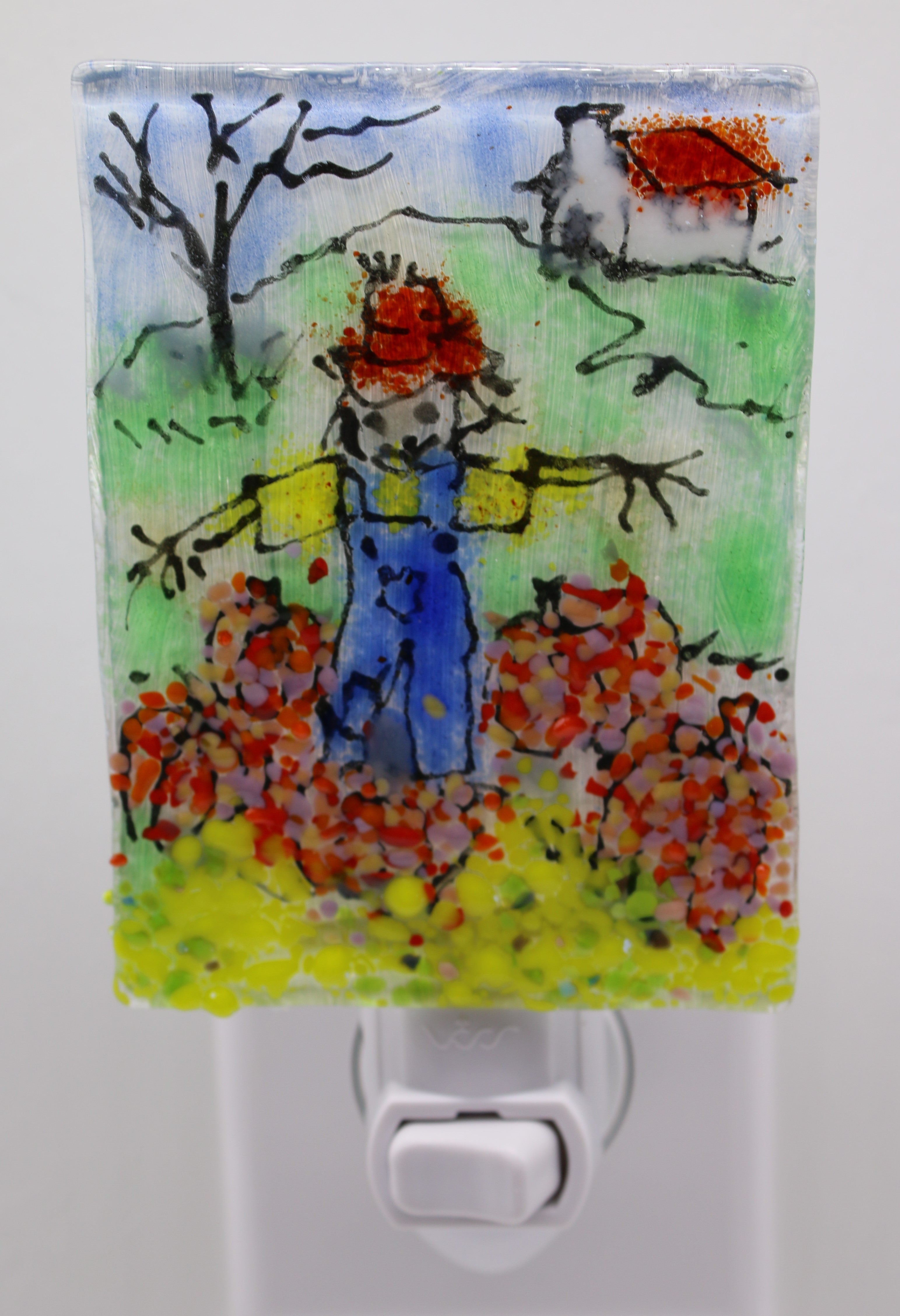 Scarecrow in Pumpkin Field Night Light