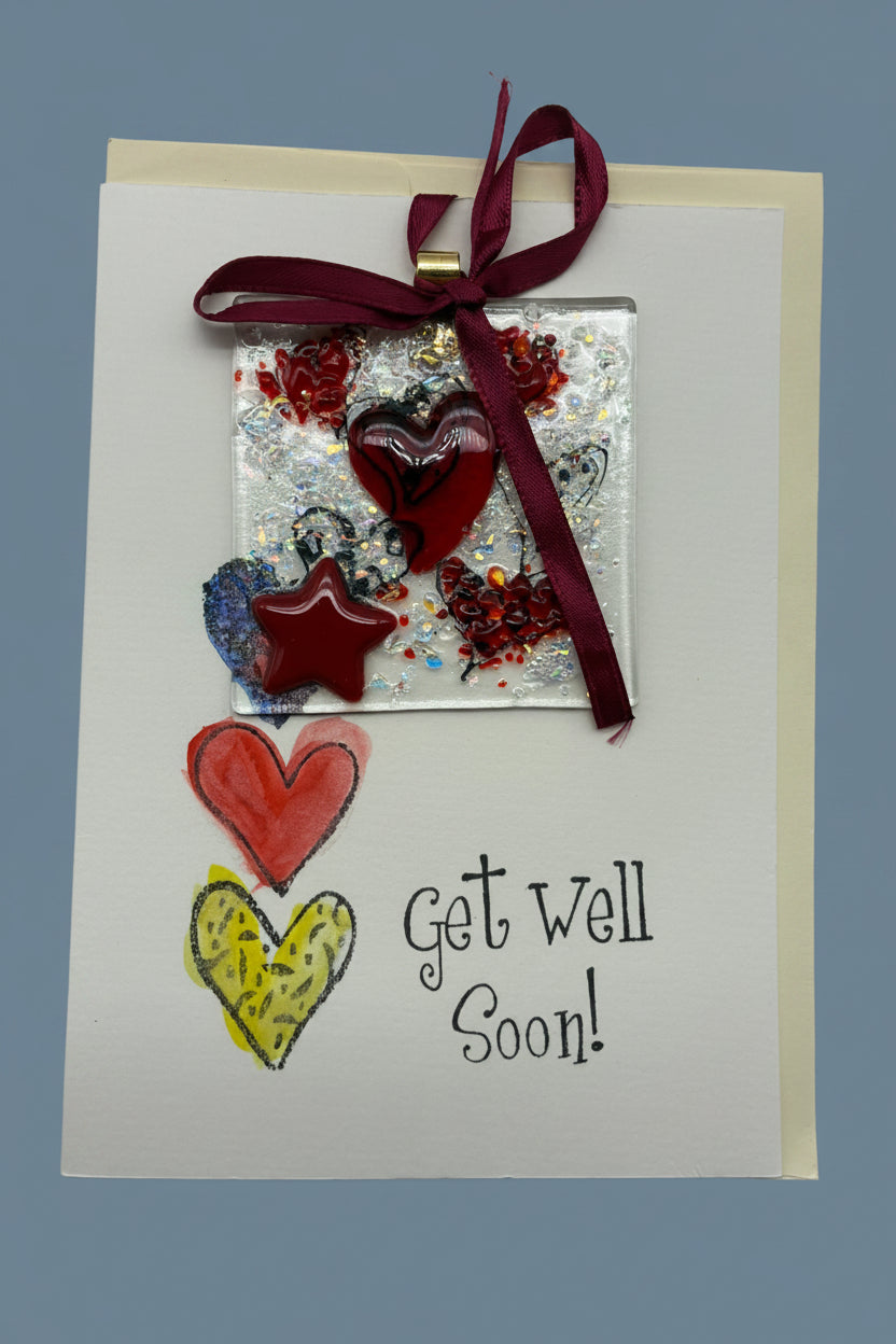 Three Hearts Get Well Card