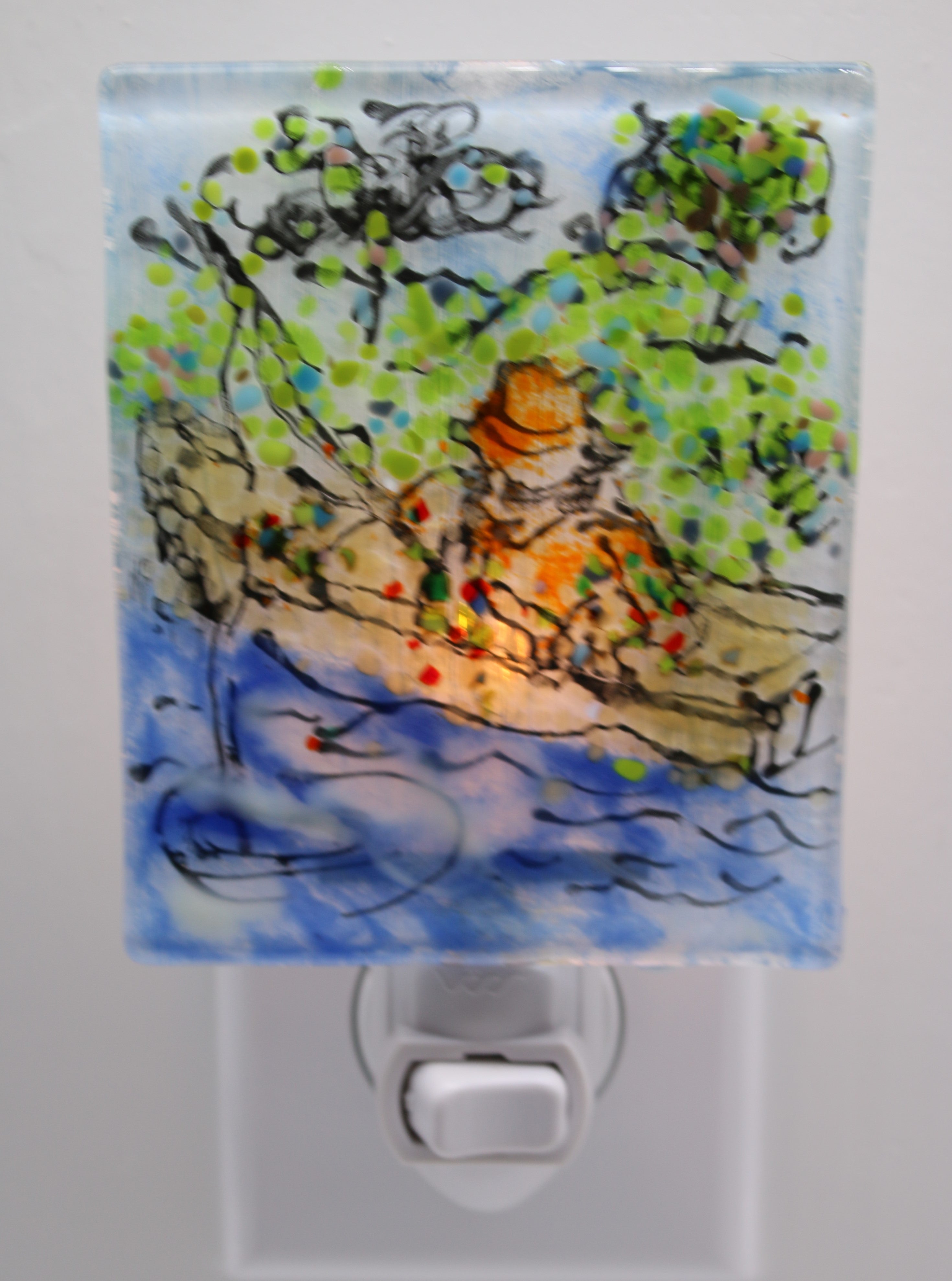 Fisherman in Boat Night Light