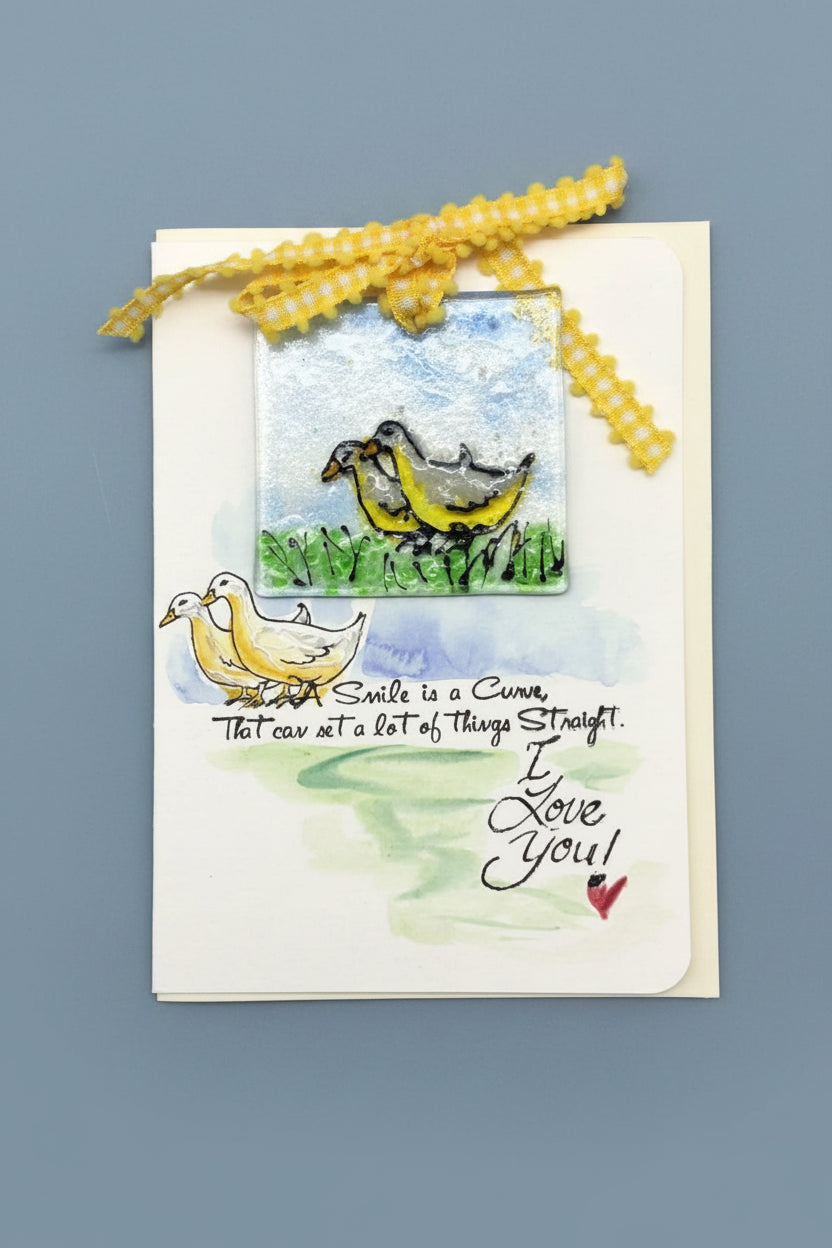 A Smile is a curve Watercolor Card
