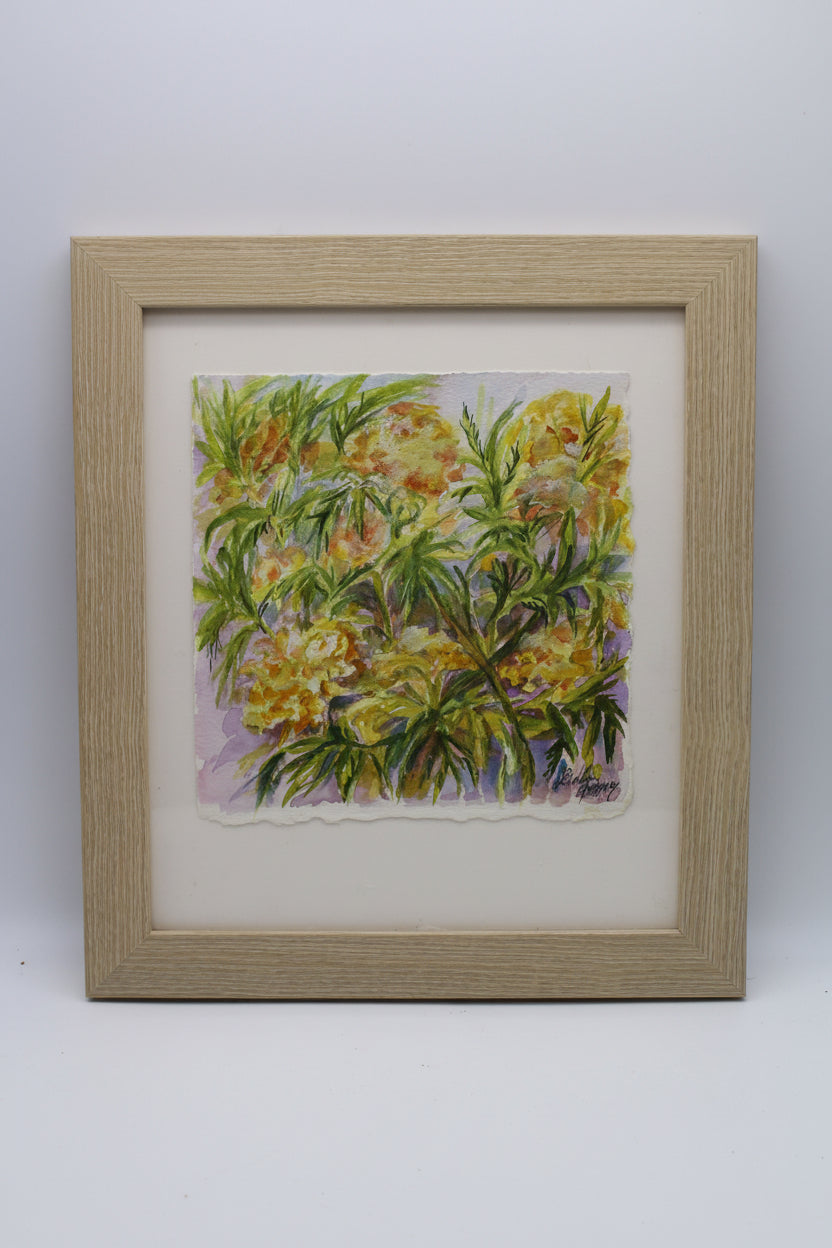 Marigolds Watercolor Painting