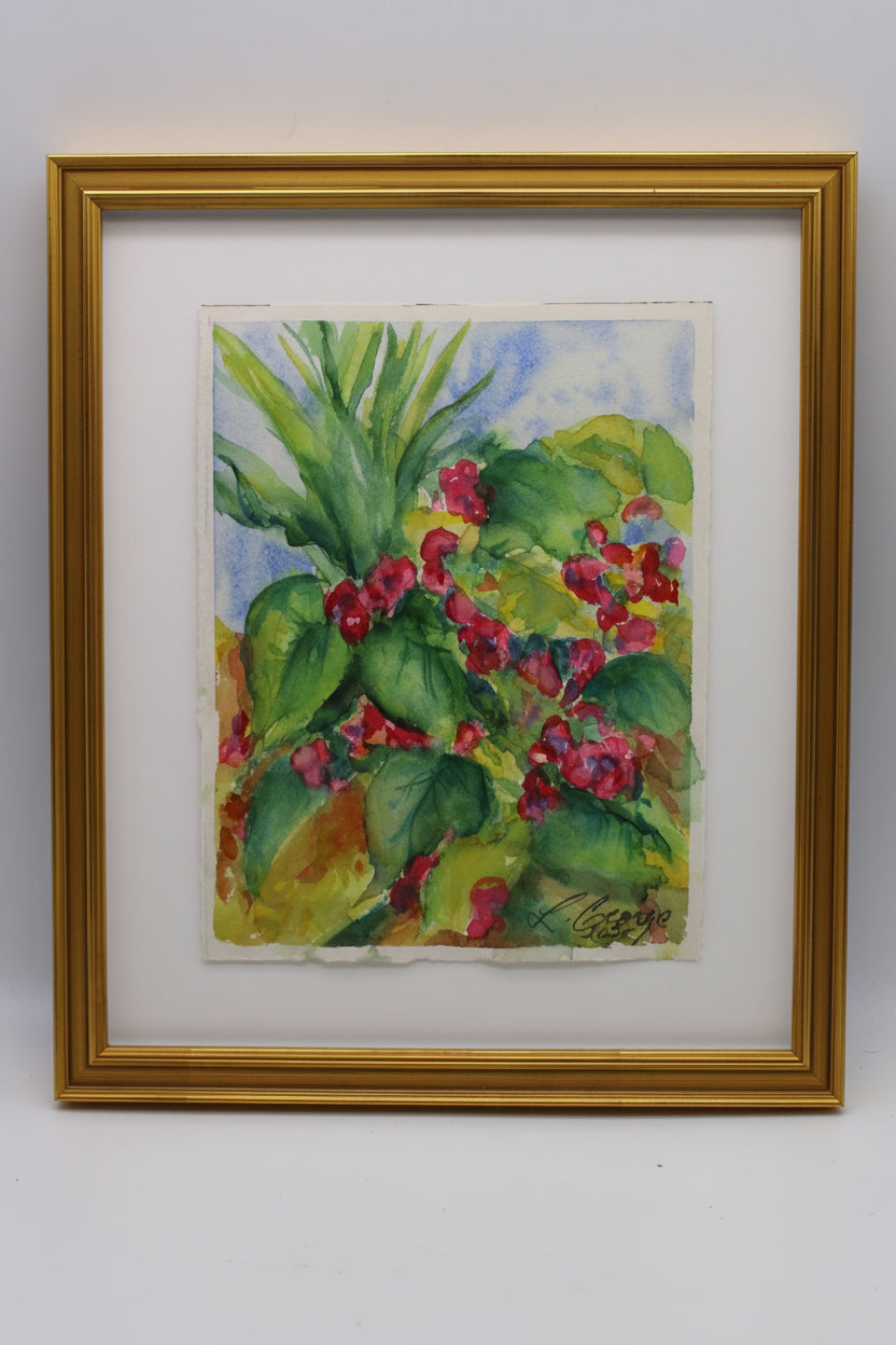 Begonias Watercolor Painting