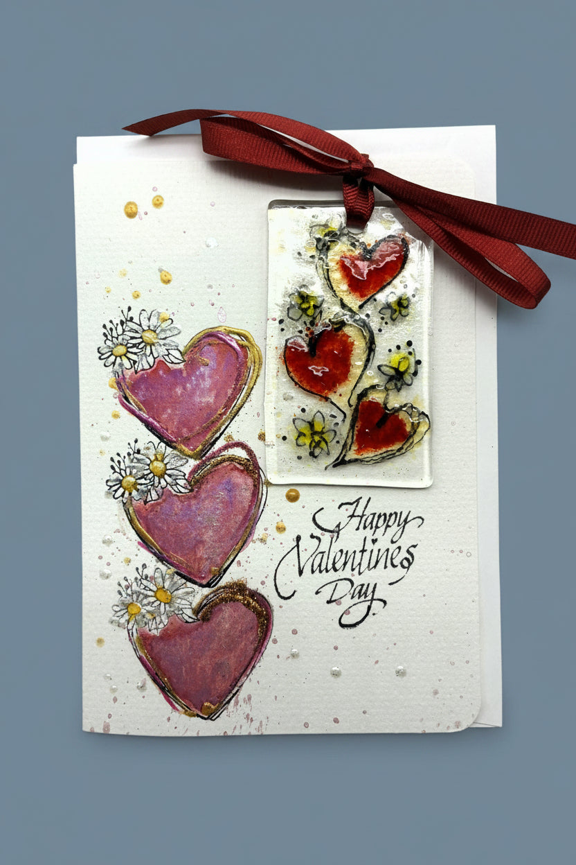 Happy Valentines Daisy & Heart Card