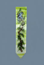 Load image into Gallery viewer, Blue Bird on Green and White Plant Stake
