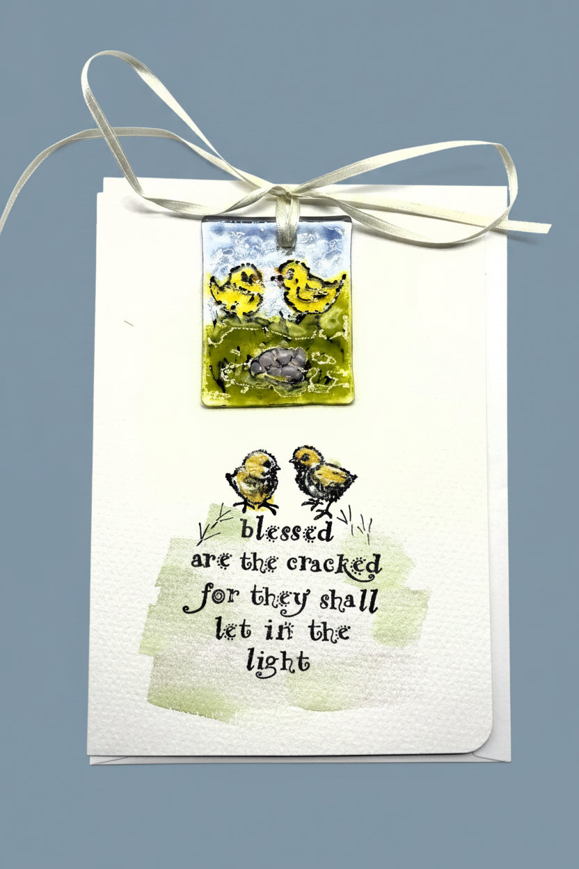 Encouraging Words Card with two baby chicks
