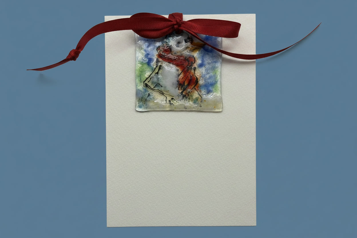 Snowman by Tree Holiday Card