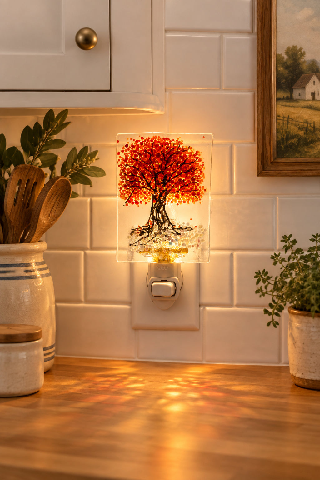 Red Fall Tree Night Light